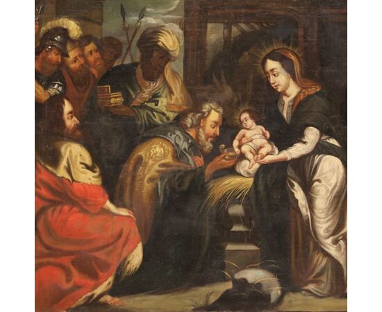 Religious painting Adoration of the Magi from the 18th century