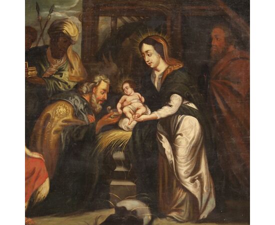 Religious painting Adoration of the Magi from the 18th century