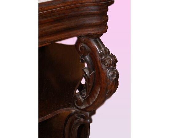 Bellissima consolle francese stile Luigi Filippo legno di palissandro con piano in marmo