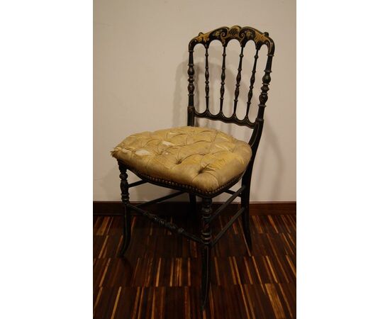 Gruppo di 4 sedie Chiavarine francesi del 1800