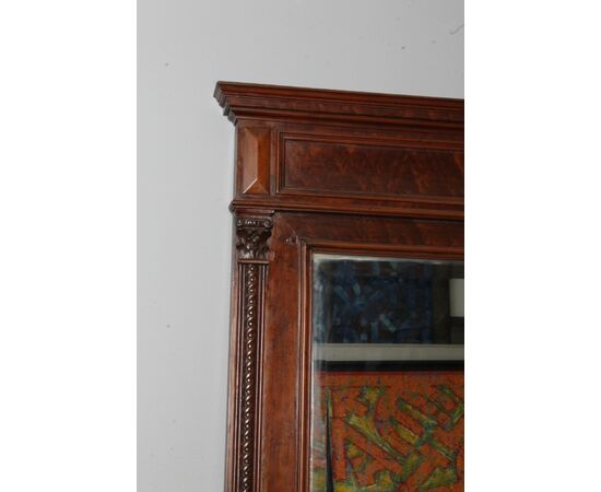 Antica grande specchiera noce Luigi Filippo noce XIX sec restaurata. Mis 136 x 96 