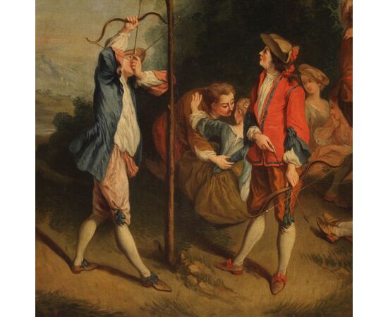 Rococo French painting gallant party from the 18th century 