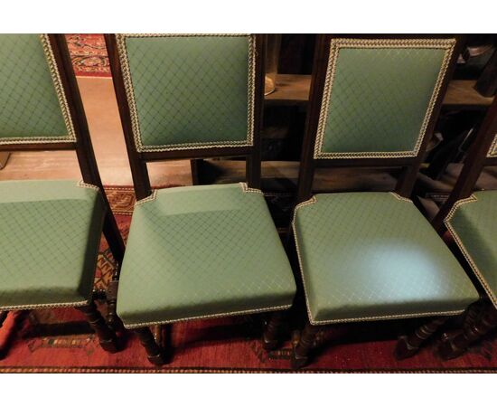 PANC144 - N.4 sedie rocchetto, epoca '600, cm L 45 x H 96 x P 40