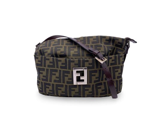 FENDI Borsa a Tracolla in Tela Col. Marrone Zucca S