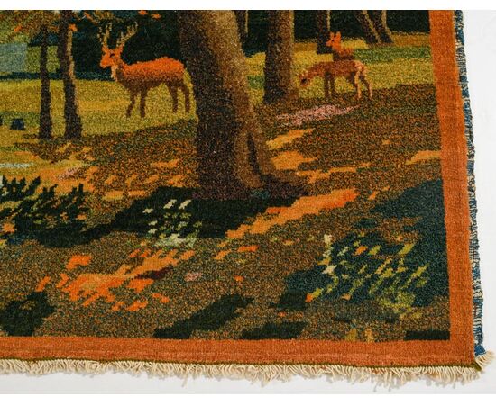 Rare Persian KASHAN carpet with &quot;panorama&quot; motif     