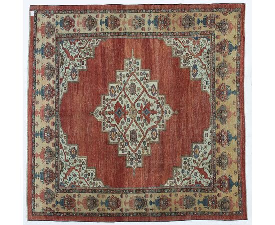 Raro grande tappeto antico quadrato Bakhshayesh da collezione privata - (630)