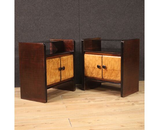 Pair of French bedside tables in 50's Art Deco style 