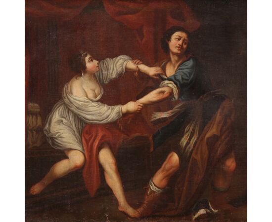 Italian painting from 18th century, Joseph and and Potiphar's Wife