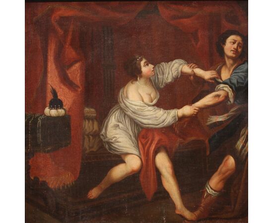 Dipinto italiano del XVIII secolo, Giuseppe e la moglie di Putifarre