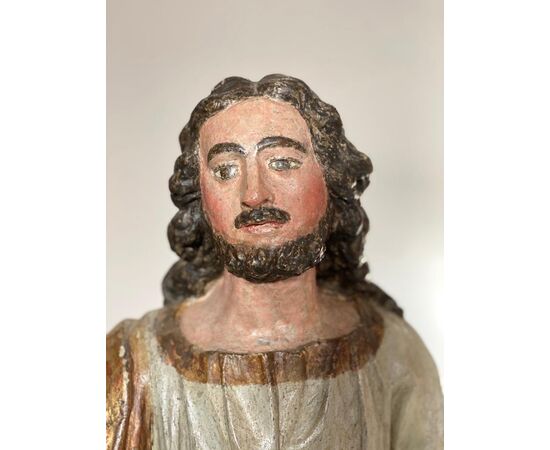 Polychrome lacquered wooden sculpture 17th century     