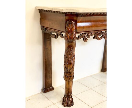 Console in walnut feather period Charles X. Genoa early 19th century     