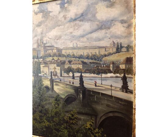Ponte di "Carlo" a Praga, olio su tela