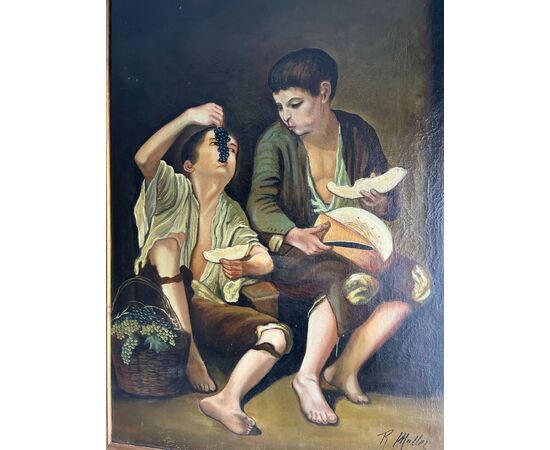 Dipinto ad olio "ragazzi" Basato sul pittore Bartolomé Esteban Murillo