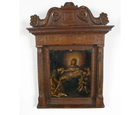 Pietà, dipinto a olio su rame,  Nord Italia, XVII° secolo