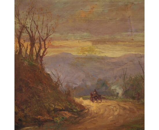 Dipinto paesaggio firmato olio su tavoletta anni 30'  