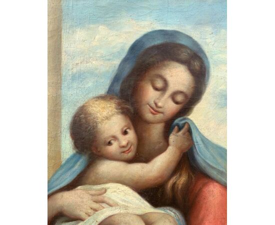 Pittore italiano (XIX sec.) - Madonna col Bambino.
