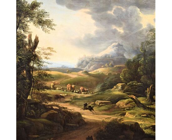 "Paesaggio con pastore e armenti"