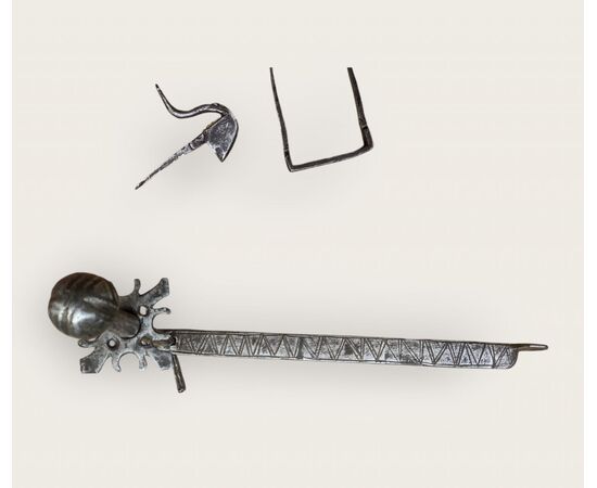 Chiavistello in ferro forgiato primi XVIII secolo