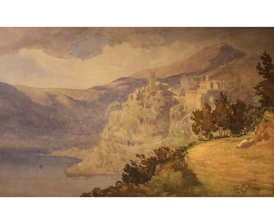 H. E. Coleman | Castello romano - Castello di Rispoli lago di Nemi. 1861