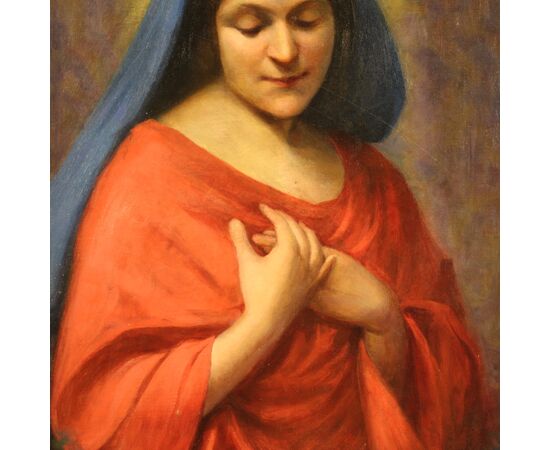 Italian religious painting Madonna dated 1929