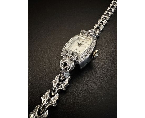 Bracciale  -  orologio   " HAMILTON "  con  Diamanti  per  1 ct.