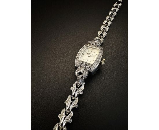 Bracciale  -  orologio   " HAMILTON "  con  Diamanti  per  1 ct.