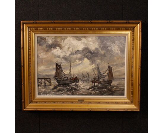 Great seascape from the 20th century signed Emile Lammers