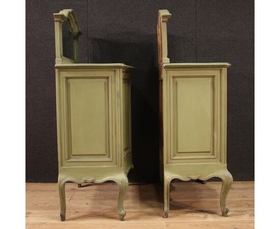 Pair of 20th century sideboards with mirror