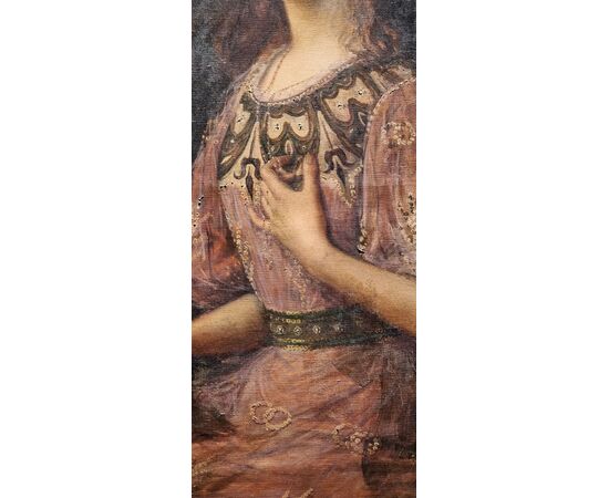 Ritratto di personaggio femminile, Olio su tela, Primi del '900