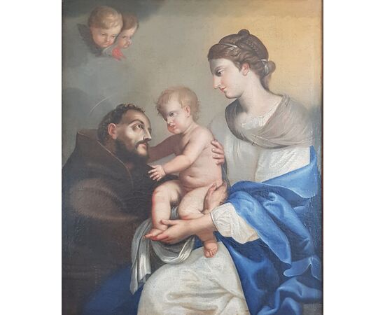 Madonna con bambino e San Francesco, Olio su tela, Epoca '700