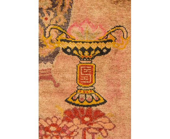 Particolare tappeto Sinkiang con grande vaso - n.1229