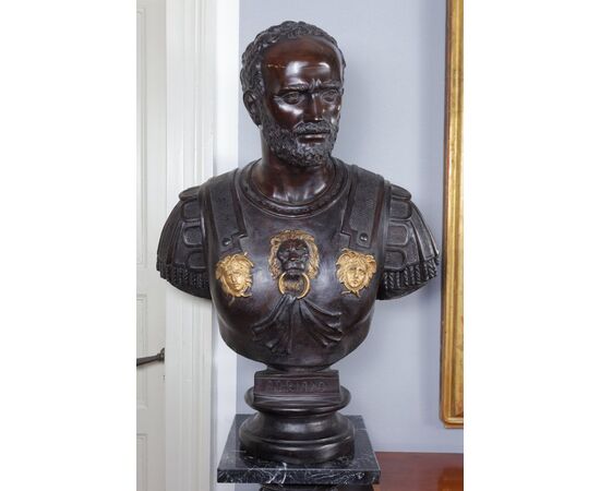 Busto del Imperatore "ADRIANO", bronzo