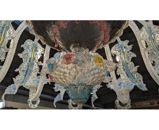 Splendido lampadario murano opalino fine '800 