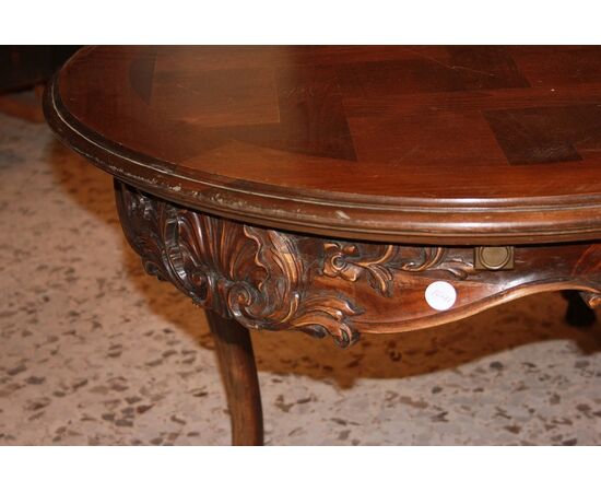 Tavolo Provenzale Allungabile Francese di fine 1800 in legno di noce