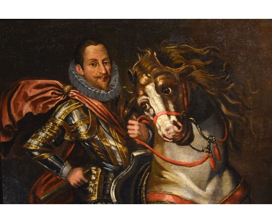 Ritratto equestre di Carlo Emanuele I Duca di Savoia, Jan Kraeck (Haarlem 1540 circa – Torino 1607)