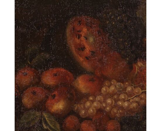 Antique oval painting still life from the 18th century