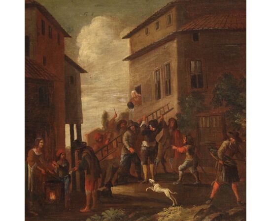 Great genre scene from the 18th century