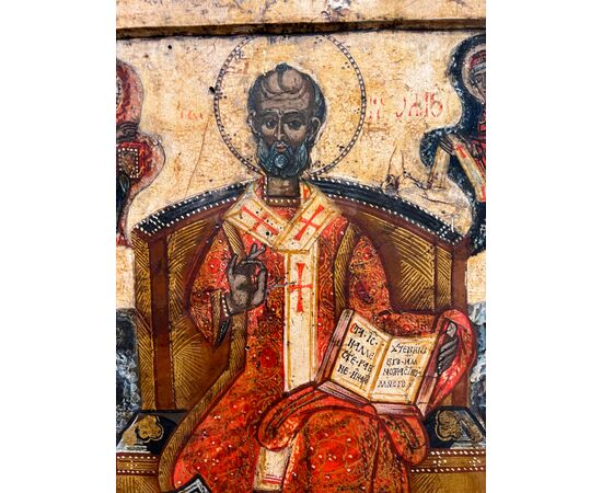 “Rara icona greca con San Nicola e santi vari” 