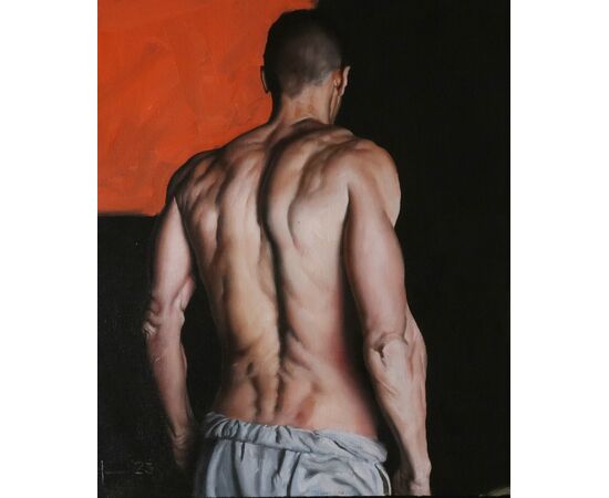 Olio su tela” Orizzonte” di Filippo Manfroni al confine con l’iperrealismo