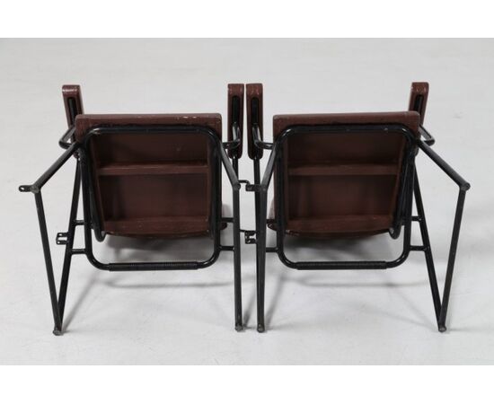 BBPR Lacquered Wood and Iron Rod Living Room Set for Michelin Sport Club, D.A.M.I., 1930s, Set of 12