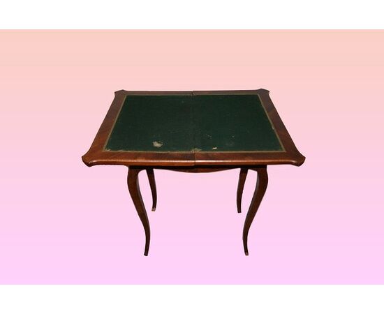 Piccolo tavolino da gioco intarsiato del 1800 stile Luigi XV francese