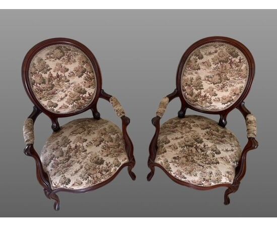 Pair of antique wooden chairs, antique French