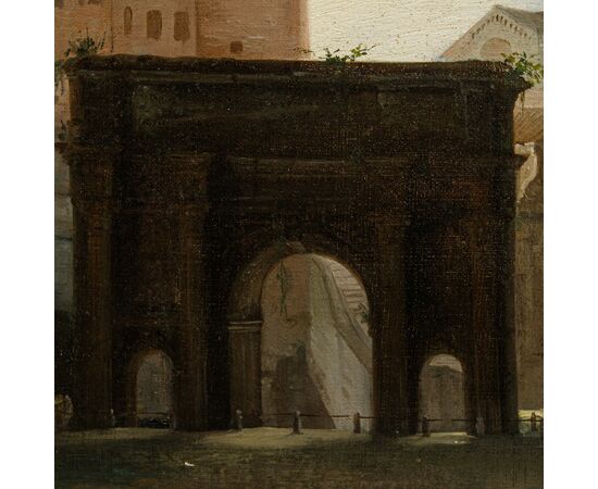 XIX secolo,Veduta del Campidoglio e del  Colosseo e dell’Arco di Costantino