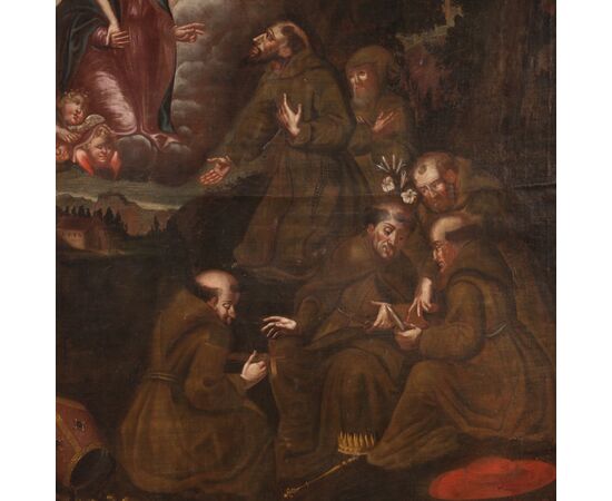 Religious Spanish painting oil on canvas from the 18th century