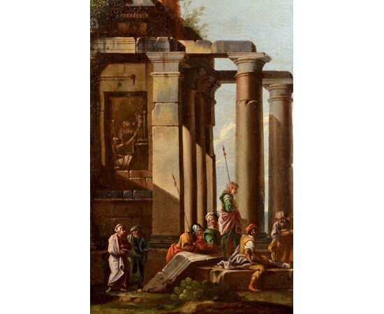 Capriccio architettonico con rovine di un tempio antico, Giovanni Ghisolfi (Milano 1623 - 1683)