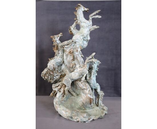 Carlo Morelli scultura in ceramica "Cavalli" anni '70 circa PREZZO TRATTABILE