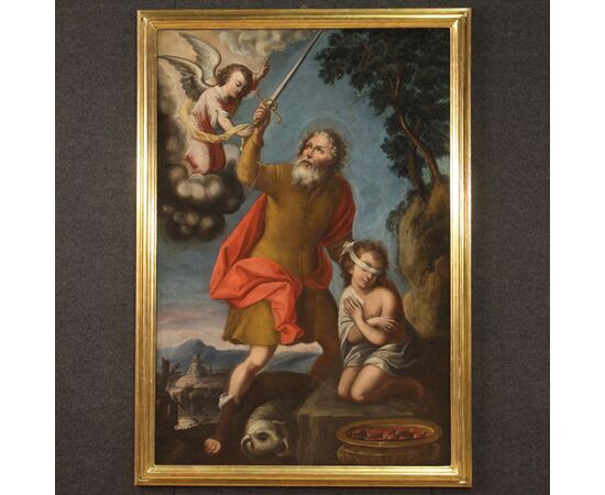 Dipinto religioso del XVII secolo, Sacrificio di Isacco