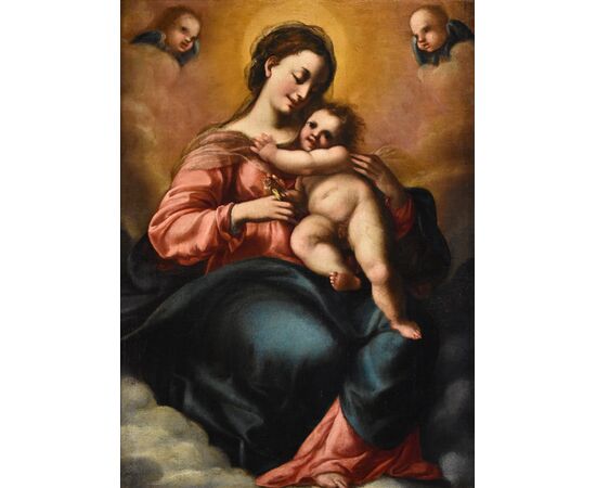 Madonna con Bambino e due angeli, Jacopo Confortini (Firenze 1602-1672)