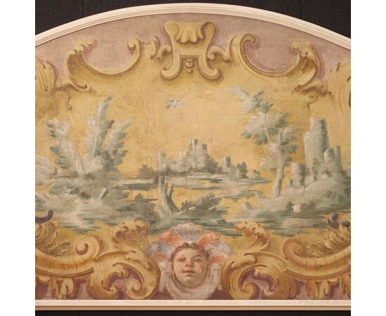 Quadro tempera su tela paesaggio del XVIII secolo
