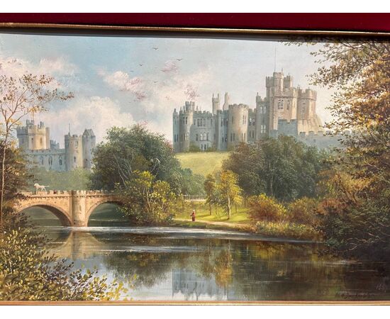 Pasaggio inglese con castello, dell'Ottocento